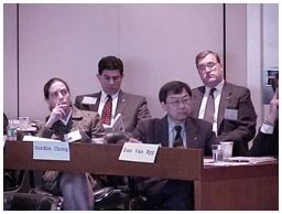 Gordon Chong, FAIA, second from right, brings the AIA's viewpoint to the forum. Photo by D. E. Gordon.