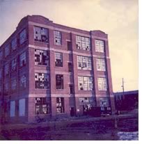 Picture taken in 1984: the Beattie Textile Mill dates back to the mid-19th century. The Beattie family abandoned it, and it fell into disrepair.