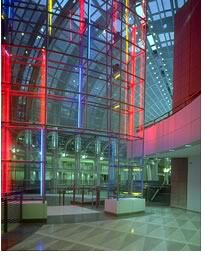 Federal office building? You bet! It's the atrium of the Ronald Reagan Office Building and International Trade Center, the jewel in the crown and the final building of Pennsylvania Avenue's classically ordered Federal Triangle complex in the nation's capital. Designed by  Pei Cobb Freed and Partners, it offers a great example of the types of  public/private partnerships explored by the Historic Resources Committee in their conference last month. Photo courtesy of the General Services Administration.