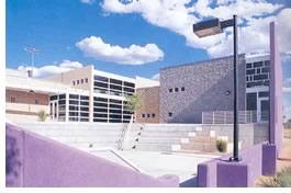 Dekker/Perich/Sabatini gave Manzano High School in Albuquerque a large open plaza in which students and teachers can congregate and hold school events. Photo courtesy of the architect.