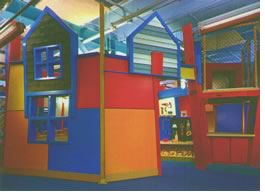 The Moser Construction House encourages children to play with real tools and equipment so that they can learn about building and safety.