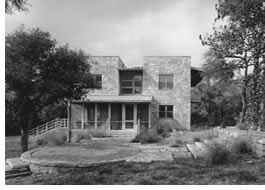 Glassman Shoemake Maldonado Architects Inc. renovation and addition to this 1930s residential compound on the Guadalupe River doubles the size of the existing compound yet "maintains the summer-camp feeling of the original." Photo © Hester-Hardaway