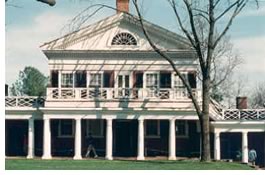 Pavilion VI in the Academical Village was restored from 1988-1990. Image courtesy of the AIA Library and Archives