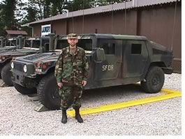 The author, pictured at his base at Camp Eagle, headquarters for the U.S. Army in Bosnia.