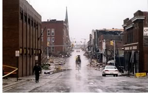 The people of the city of Clarksville had a lot of work on their hands after a 1999 tornado swept through their hometown. Members of the architectural community, along with the AIA's Center for Livable Communities, helped with the rebuilding effort. 