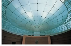 The Lens Ceiling features architectural and engineering detail as the design focus of the Special Proceedings Courtroom at the Phoenix Courthouse in Arizona. Photo © Brian Gulick.