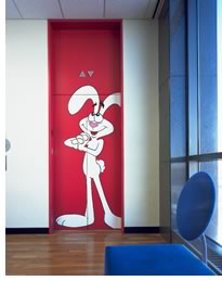 This silly rabbit is part of the Big G team's seventh floor décor.