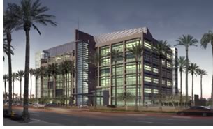 As part of the design-build team with DPR Construction, SmithGroup is the designer of the headquarters for the International Genomics Consortium/Translational Genomics Research Institute (IGC/TGEN), Phoenix. When completed in 2004, the headquarters promises to be a bioscience research center of international stature. Inside, a consortium of renowned researchers will conduct biomedical research to target the development of new treatments and cures for cancer, diabetes, and other diseases. Many of the firm’s current projects and work on the boards are in the health-care sector.
