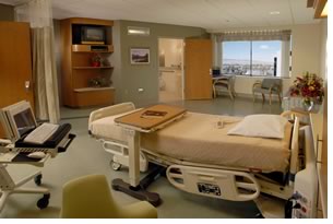 St. Alphonsus Regional Medical Center’s new private patient rooms employ privacy, comfort, communication, and safety features enhance the state-of-the-art care-delivery technologies in each room. Photo © Capitol Photography.