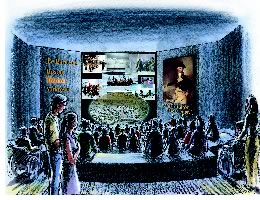 The Revolutionary War Theater features a 12-minute film extravaganza depicting three major battles.