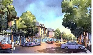 Rendering of Whittemore Avenue after redevelopment.