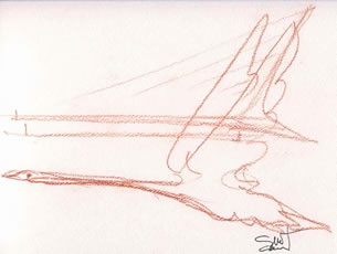 One of Calatrava's demonstration sketches. 