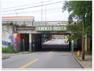 The Homewood-Brushton neighborhood of Pittsburgh. Photo courtesy of the Carnegie Mellon School of Architecture Remaking Cities Institute.