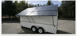 The Mobile Solar Power system delivers photovoltaics and battery storage conveniently to remote locations. Photo courtesy of Mobile Solar Power.