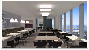 Comfort and amenities are high priorities for Greenberg Traurig in Miami. Architectural rendering by Perkins+Will.