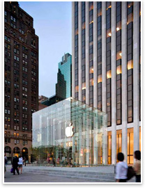 The 5th Ave. Apple Store in Manhattan. Photo courtesy Apple Inc. and Peter Aaron/Esto.