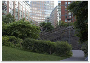 Michael Van Valkenburgh Associates Teardrop Park, Battery Park City, is described in the new edition as a shady and mysterious glen, full of nooks and switchbacks. Photo courtesy Fran Leadon, AIA.